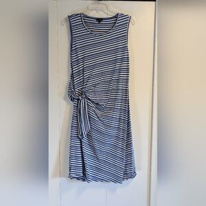 Striped Blue and White Sleeveless Sundress
